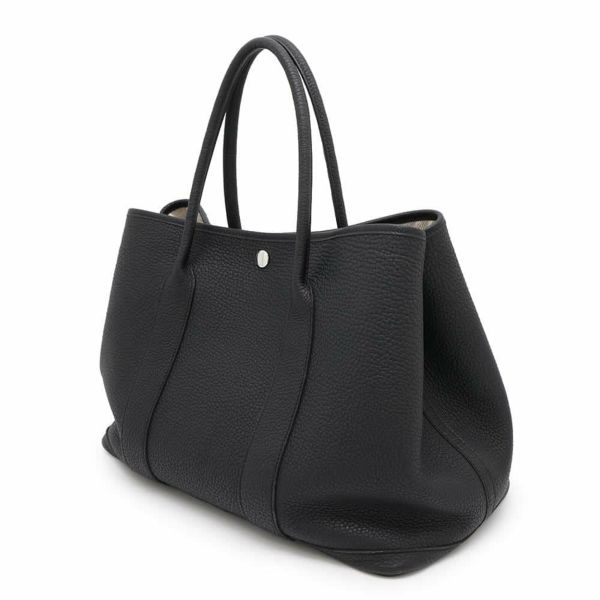 エルメス トートバッグ ガーデンパーティPM ブラック/シルバー金具 ネゴンダ W刻印 黒