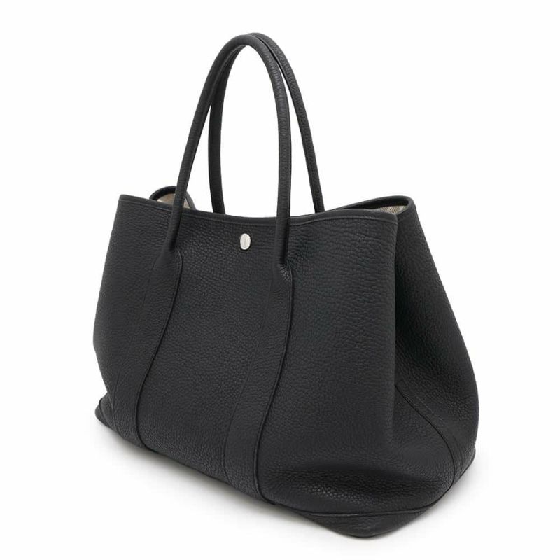 エルメス トートバッグ ガーデンパーティPM ブラック/シルバー金具 ネゴンダ W刻印 黒