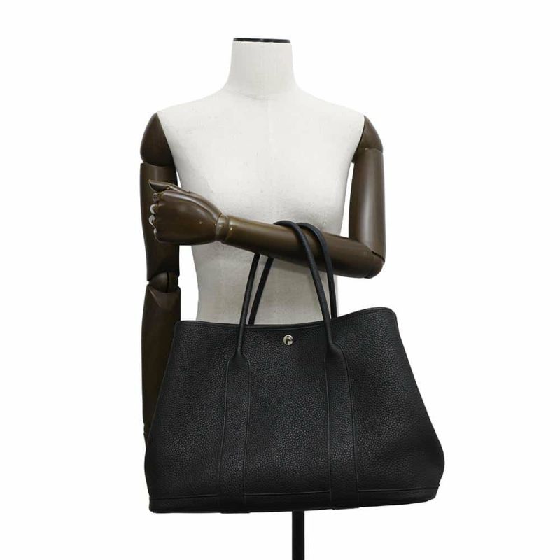 エルメス トートバッグ ガーデンパーティPM ブラック/シルバー金具 ネゴンダ W刻印 黒