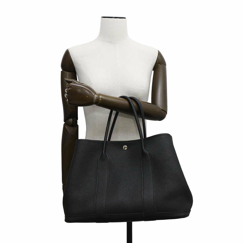 エルメス トートバッグ ガーデンパーティPM ブラック/シルバー金具 ネゴンダ W刻印 黒
