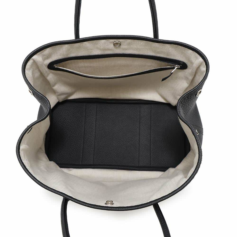 エルメス トートバッグ ガーデンパーティPM ブラック/シルバー金具 ネゴンダ W刻印 黒