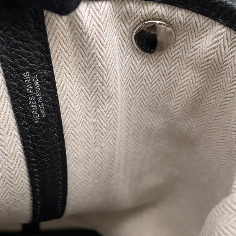 エルメス トートバッグ ガーデンパーティPM ブラック/シルバー金具 ネゴンダ W刻印 黒
