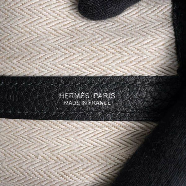 エルメス トートバッグ ガーデンパーティPM ブラック/シルバー金具 ネゴンダ W刻印 黒