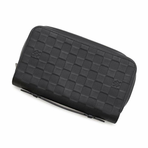 ルイヴィトン 長財布 ダミエ・アンフィニ ジッピー XL オニキスN61254 LOUIS VUITTON ハンドル付き メンズ 黒