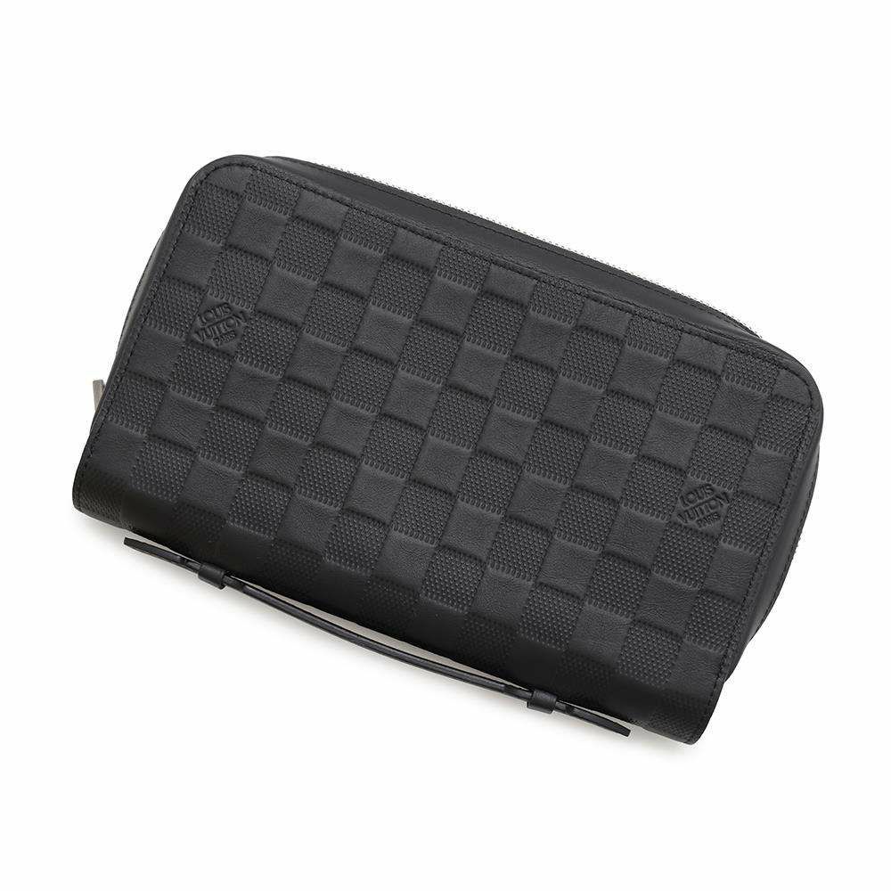 ルイヴィトン 長財布 ダミエ・アンフィニ ジッピー XL オニキスN61254 LOUIS VUITTON ハンドル付き メンズ 黒