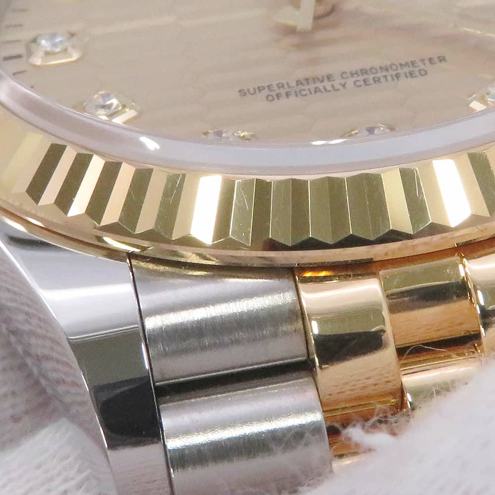 ロレックス デイトジャスト 36 SS/K18YG ゴールデンフルーテッドモチーフ文字盤 10Pダイヤ