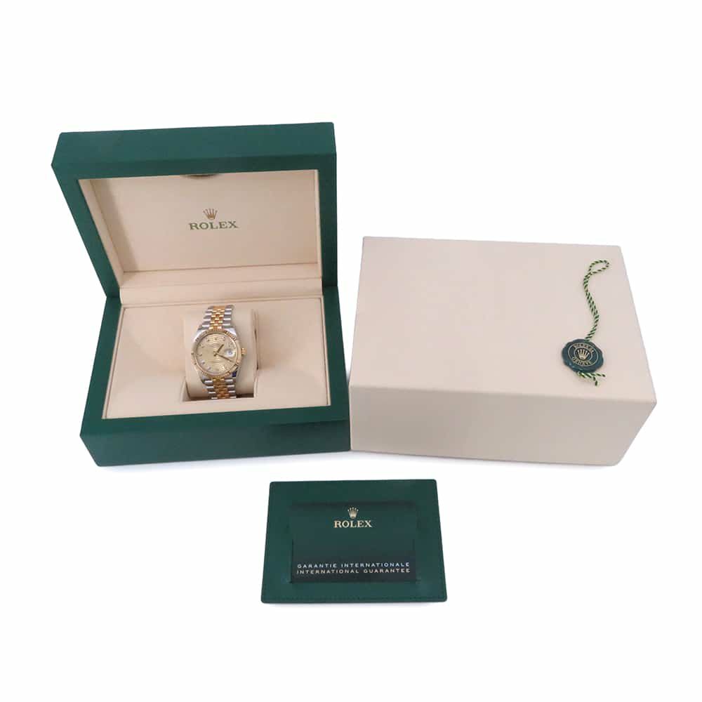 ロレックス デイトジャスト 36 SS/K18YG ゴールデンフルーテッドモチーフ文字盤 10Pダイヤ