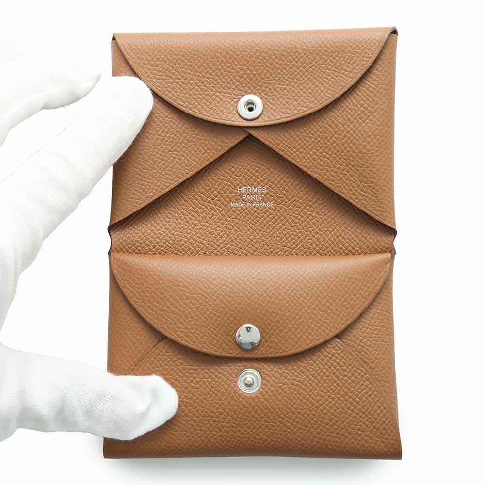 エルメス コインケース カルヴィ デュオ ゴールド/シルバー金具 エプソン W刻印 HERMES 財布