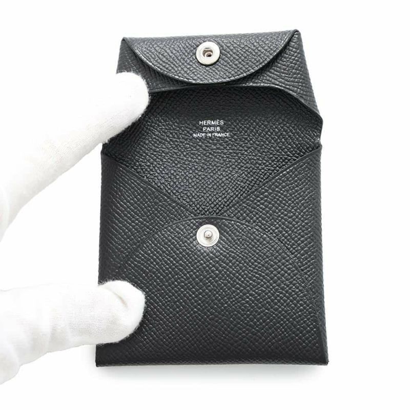 エルメス コインケース バスティア ブラック エプソン W刻印 HERMES 財布 黒