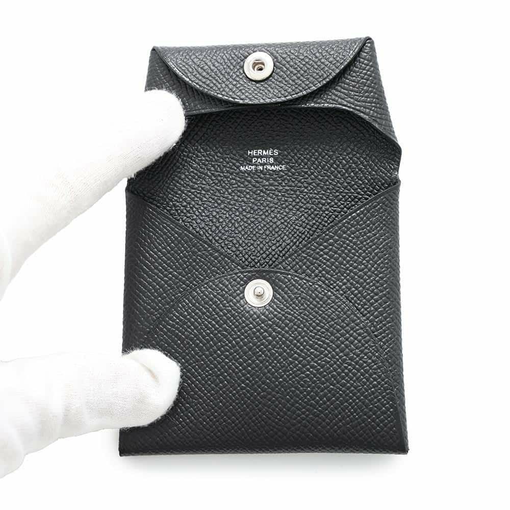 エルメス コインケース バスティア ブラック エプソン W刻印 HERMES 財布 黒