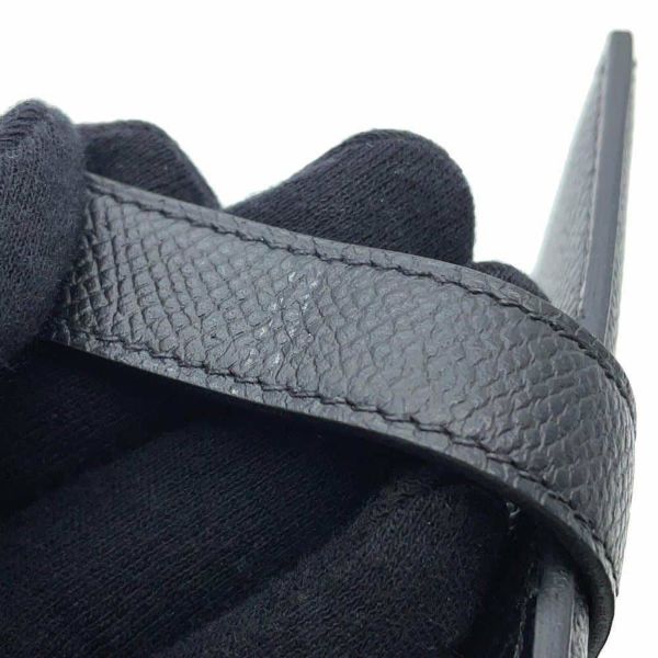 エルメス 二つ折り財布 ベアンコンパクト ブラック/シルバー金具 エプソン B刻印 黒