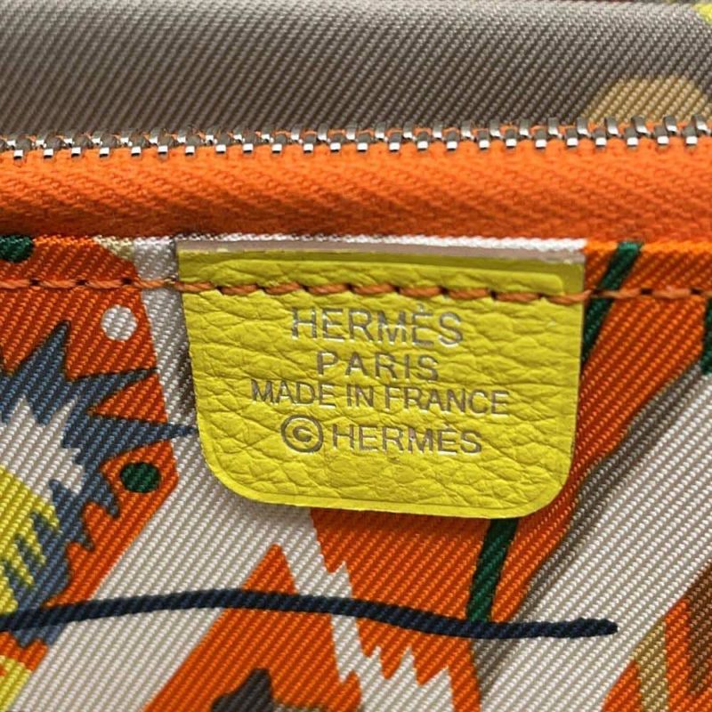 エルメス 長財布 アザップロング シルクイン ライム/シルバー金具 エバーカラー W刻印 HERMES 財布