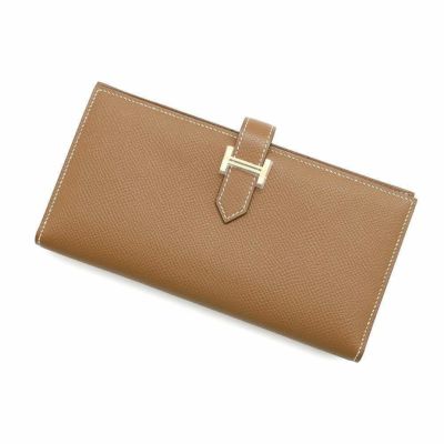 エルメス 長財布 ベアンスフレ ゴールド/ゴールド金具 エプソン B刻印 HERMES 財布 安心保証