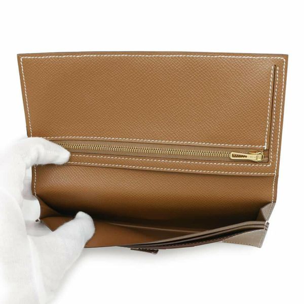 エルメス 長財布 ベアンスフレ ゴールド/ゴールド金具 エプソン B刻印 HERMES 財布