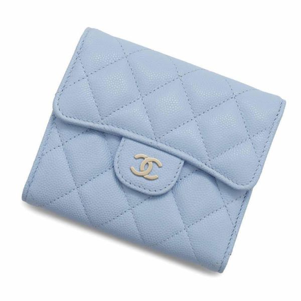 シャネル 三つ折り財布 クラシック スモール フラップ ウォレット ココマーク キャビアスキン AP0231 CHANEL