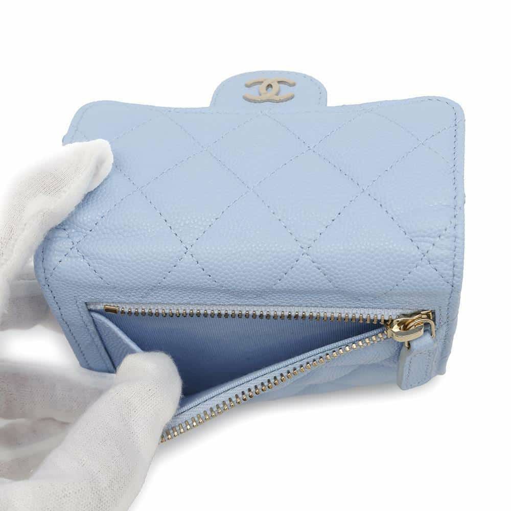シャネル 三つ折り財布 クラシック スモール フラップ ウォレット ココマーク キャビアスキン AP0231 CHANEL