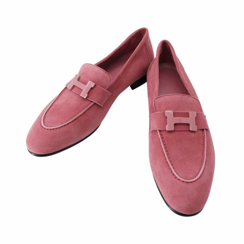 エルメス モカシン パリ スエード レディースサイズ38 HERMES 靴 ローファー
