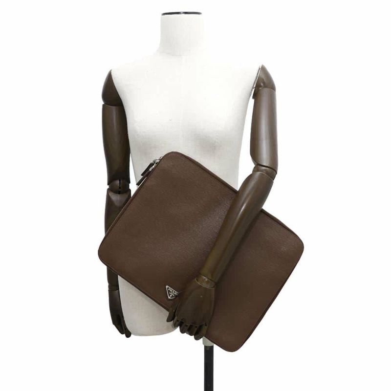 プラダ クラッチバッグ サフィアーノ ロゴ レザー 2VN001 PRADA バッグ セカンドバッグ ビジネス アウトレット品