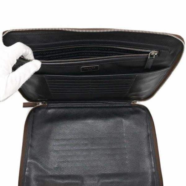 プラダ クラッチバッグ サフィアーノ ロゴ レザー 2VN001 PRADA バッグ セカンドバッグ ビジネス アウトレット品