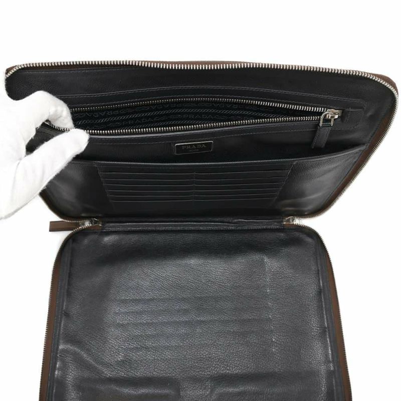 プラダ クラッチバッグ サフィアーノ ロゴ レザー 2VN001 PRADA バッグ セカンドバッグ ビジネス アウトレット品