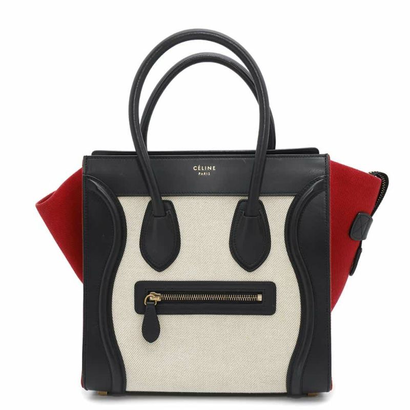 セリーヌ ハンドバッグ ラゲージショッパー マイクロ レザー キャンバス 167792 CELINE バッグ 黒