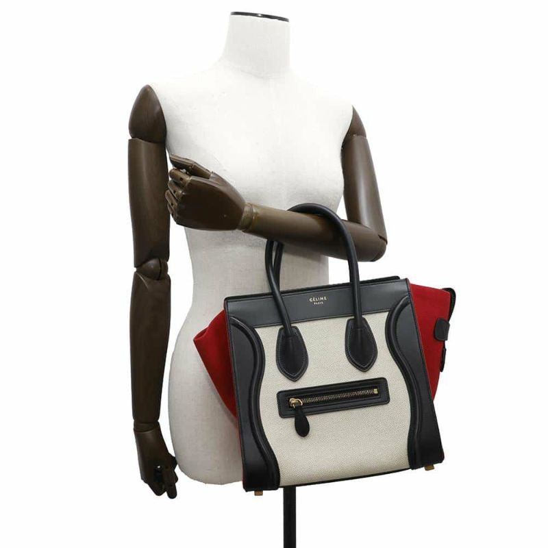 セリーヌ ハンドバッグ ラゲージショッパー マイクロ レザー キャンバス 167792 CELINE バッグ 黒