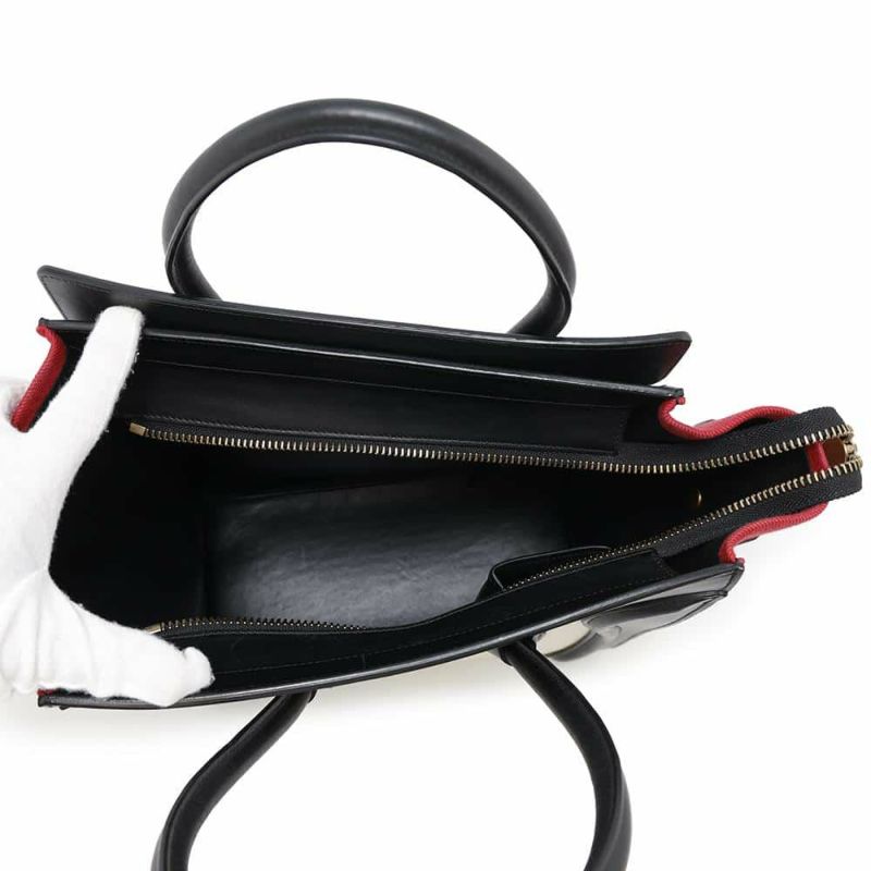 セリーヌ ハンドバッグ ラゲージショッパー マイクロ レザー キャンバス 167792 CELINE バッグ 黒