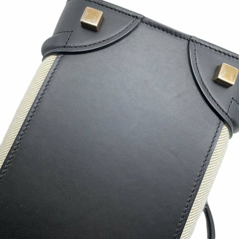 セリーヌ ハンドバッグ ラゲージショッパー マイクロ レザー キャンバス 167792 CELINE バッグ 黒