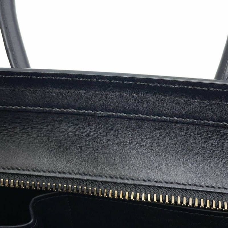 セリーヌ ハンドバッグ ラゲージショッパー マイクロ レザー キャンバス 167792 CELINE バッグ 黒