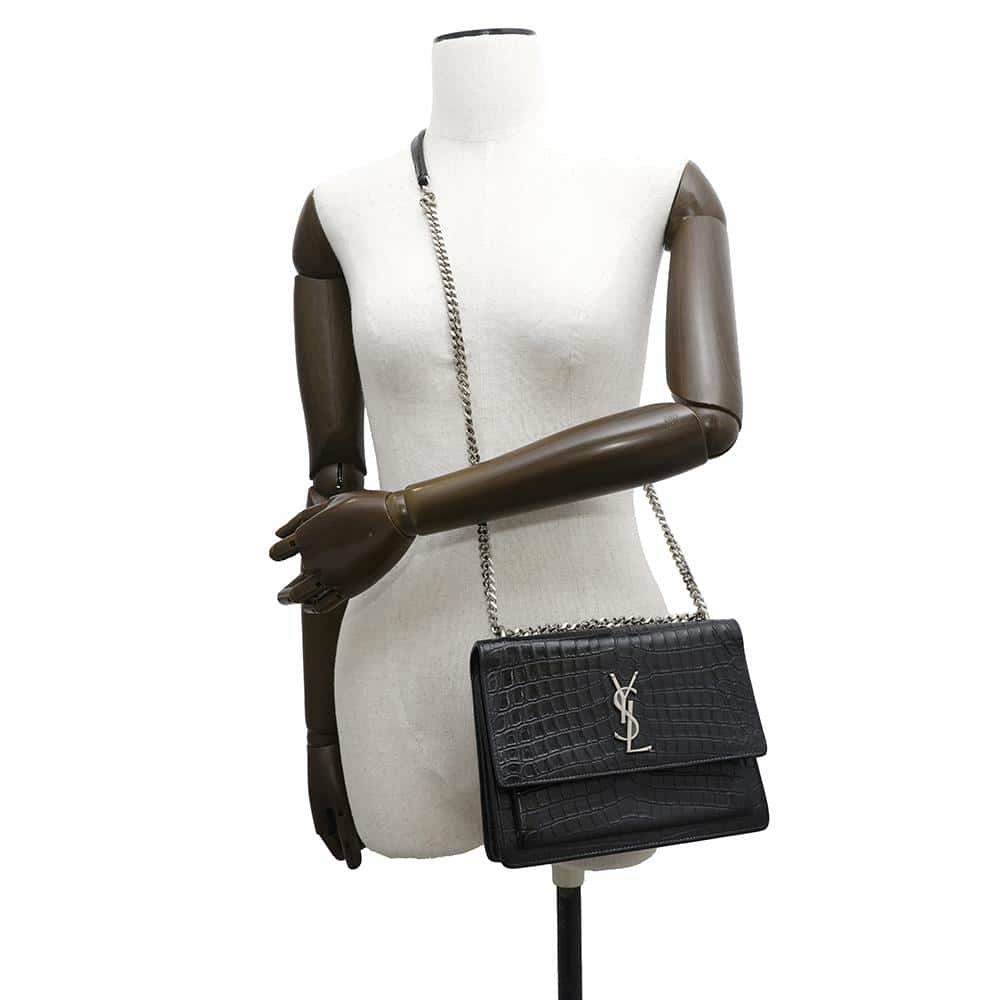 サンローランパリ チェーンショルダーバッグ サンセット ミディアム 442906 SAINT LAURENT PARIS YSL 黒 2way 斜め掛け