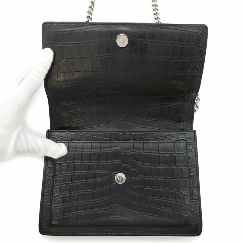 サンローランパリ チェーンショルダーバッグ サンセット ミディアム 442906 SAINT LAURENT PARIS YSL 黒 2way 斜め掛け