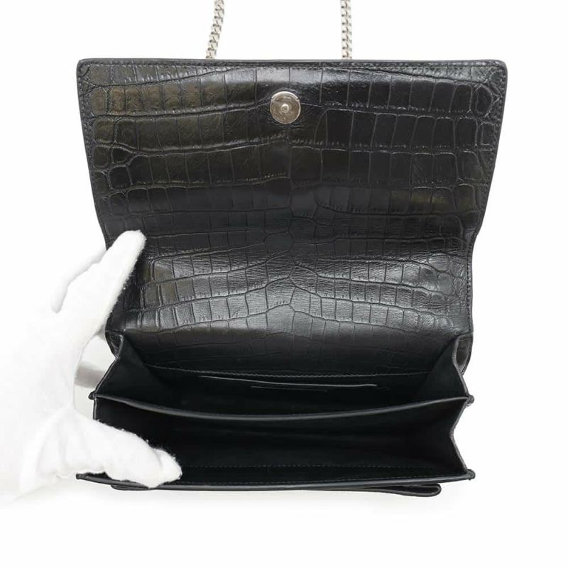 サンローランパリ チェーンショルダーバッグ サンセット ミディアム 442906 SAINT LAURENT PARIS YSL 黒 2way 斜め掛け