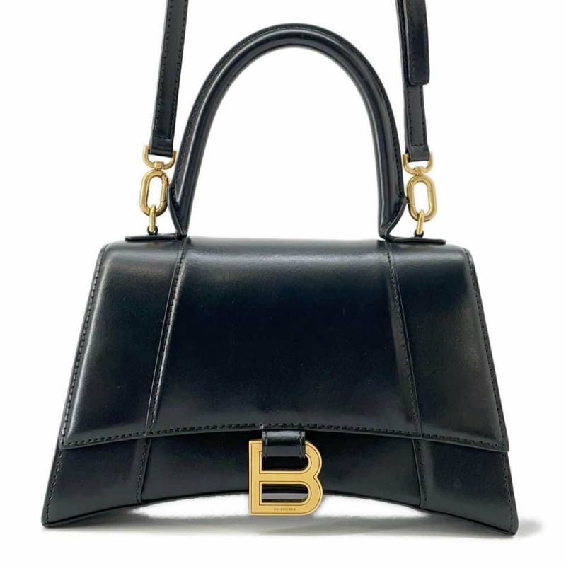 バレンシアガ ハンドバッグ アワーグラスHourglass スモール S レザー 5935461QJ4M1000 BALENCIAGA ショルダー 黒