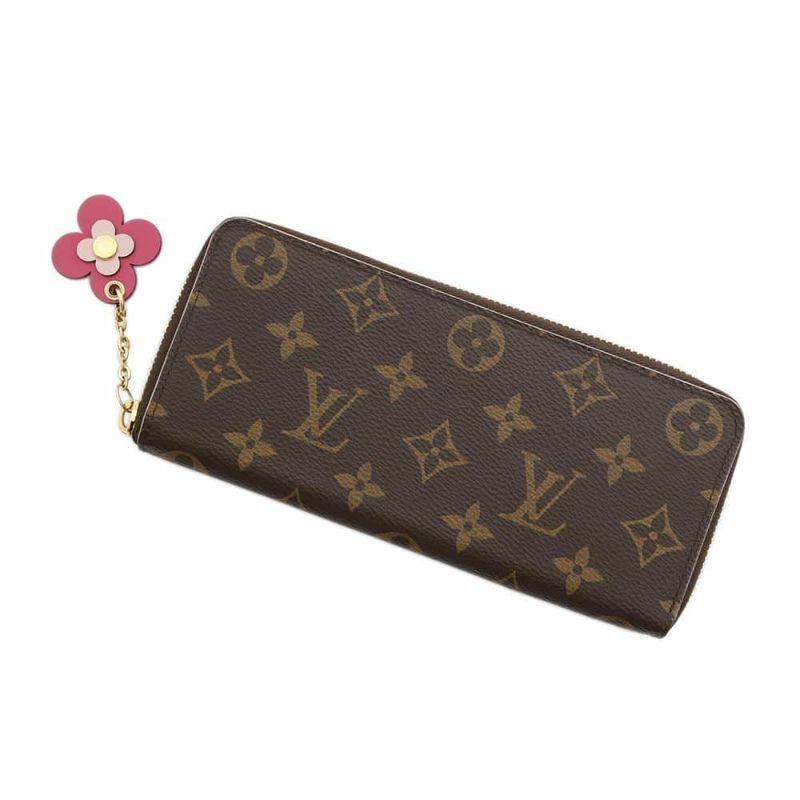 ルイヴィトン 長財布 モノグラム ポルトフォイユ・クレマンス M64201 LOUIS VUITTON ヴィトン 財布 フラワーチャーム付き