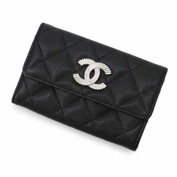 シャネル カードケース マトラッセ ココマーク キャビアスキン AP4333 CHANEL 名刺入れ 黒