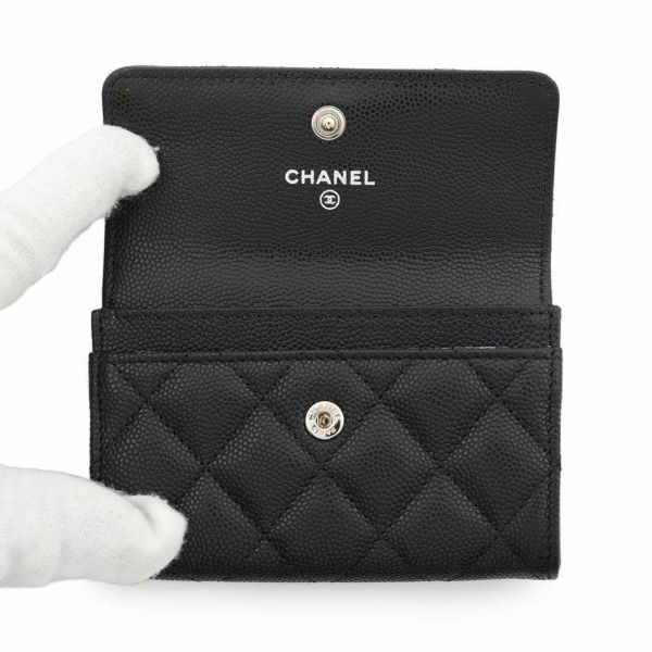 シャネル カードケース マトラッセ ココマーク キャビアスキン AP4333 CHANEL 名刺入れ 黒