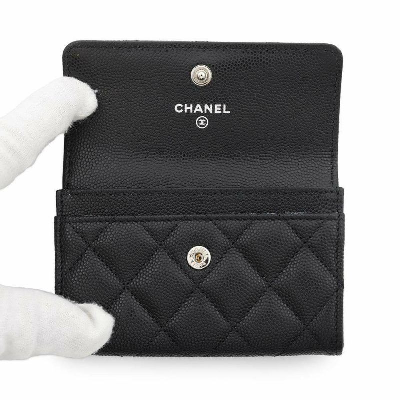 シャネル カードケース マトラッセ ココマーク キャビアスキン AP4333 CHANEL 名刺入れ 黒