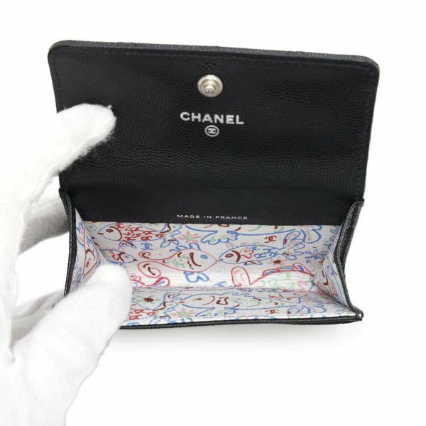 シャネル カードケース マトラッセ ココマーク キャビアスキン AP4333 CHANEL 名刺入れ 黒
