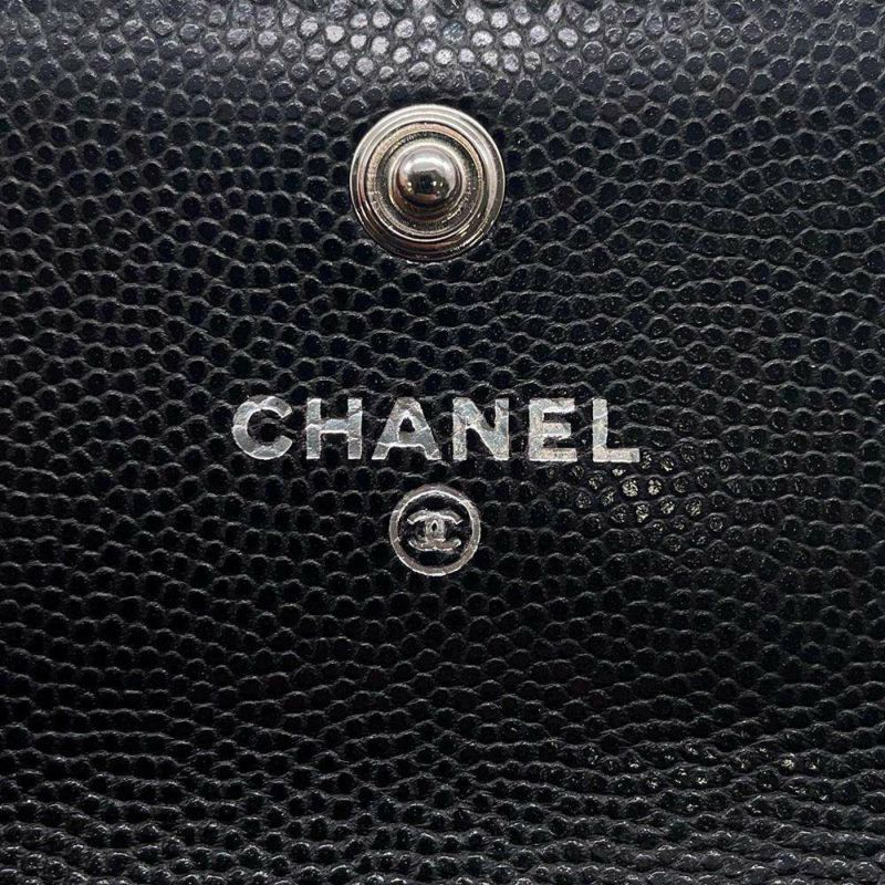 シャネル カードケース マトラッセ ココマーク キャビアスキン AP4333 CHANEL 名刺入れ 黒