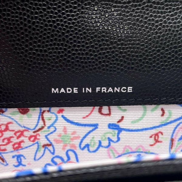 シャネル カードケース マトラッセ ココマーク キャビアスキン AP4333 CHANEL 名刺入れ 黒