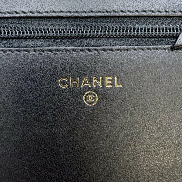 シャネル チェーンウォレット ココマーク パール ベルベット A84273 CHANEL フェイクパール 財布 黒