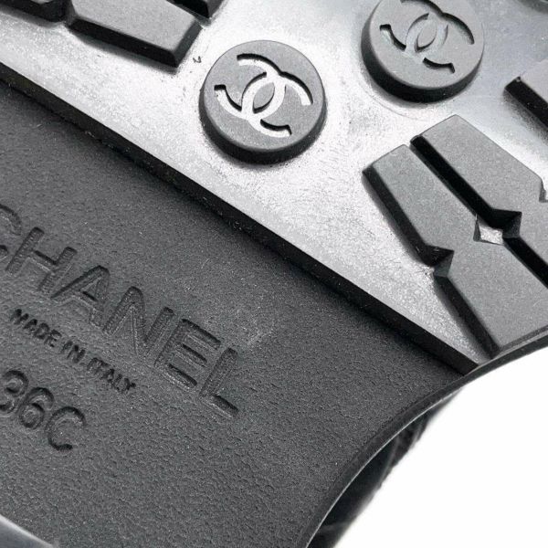 シャネル ショートブーツ サイドゴア カーフレザー パCテント レディースサイズ36C G45087 CHANEL 靴 シューズ 黒