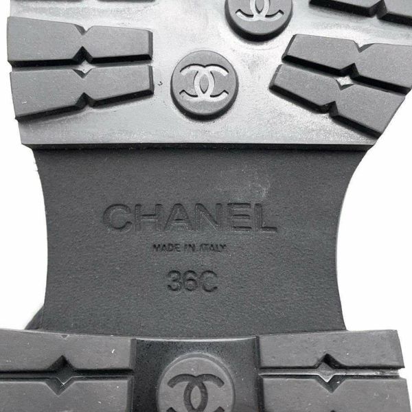 シャネル ショートブーツ サイドゴア カーフレザー パCテント レディースサイズ36C G45087 CHANEL 靴 シューズ 黒