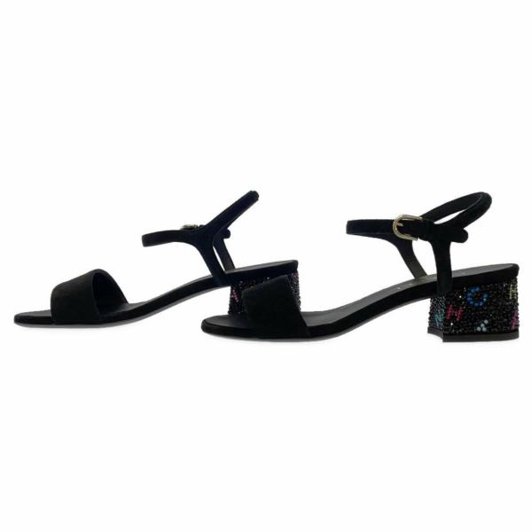 シャネル サンダル ストラップ CC ロゴ ビジュー レディースサイズ37 G45366 CHANEL 靴 黒