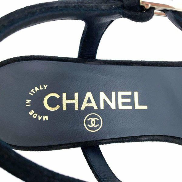 シャネル サンダル ストラップ CC ロゴ ビジュー レディースサイズ37 G45366 CHANEL 靴 黒