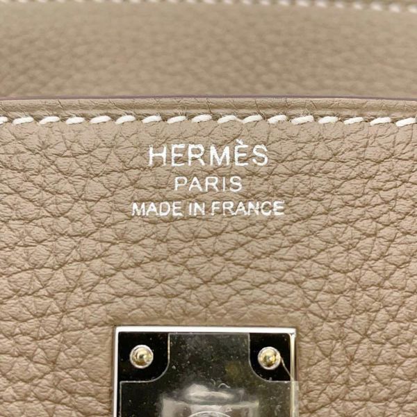 エルメス バーキン25 エトゥープ/シルバー金具 トゴ B刻印 HERMES Birkin ハンドバッグ