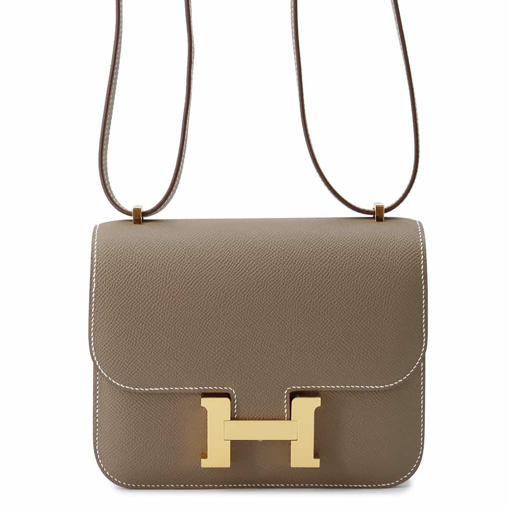 エルメス ショルダーバッグ ミニ コンスタンス3 ミロワール エトゥープ/ゴールド金具 エプソン W刻印 HERMES Constance