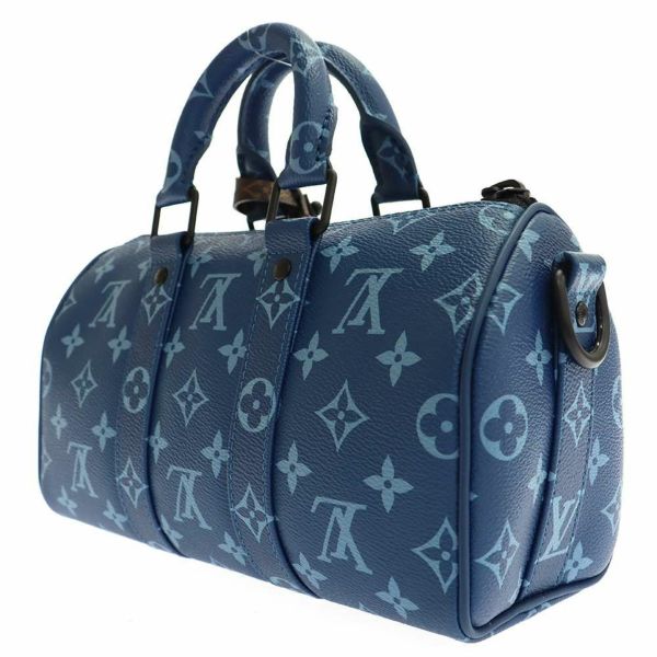 ルイヴィトン ハンドバッグ モノグラム キーポル・バンドリエール 25 M46803 LOUIS VUITTON 青