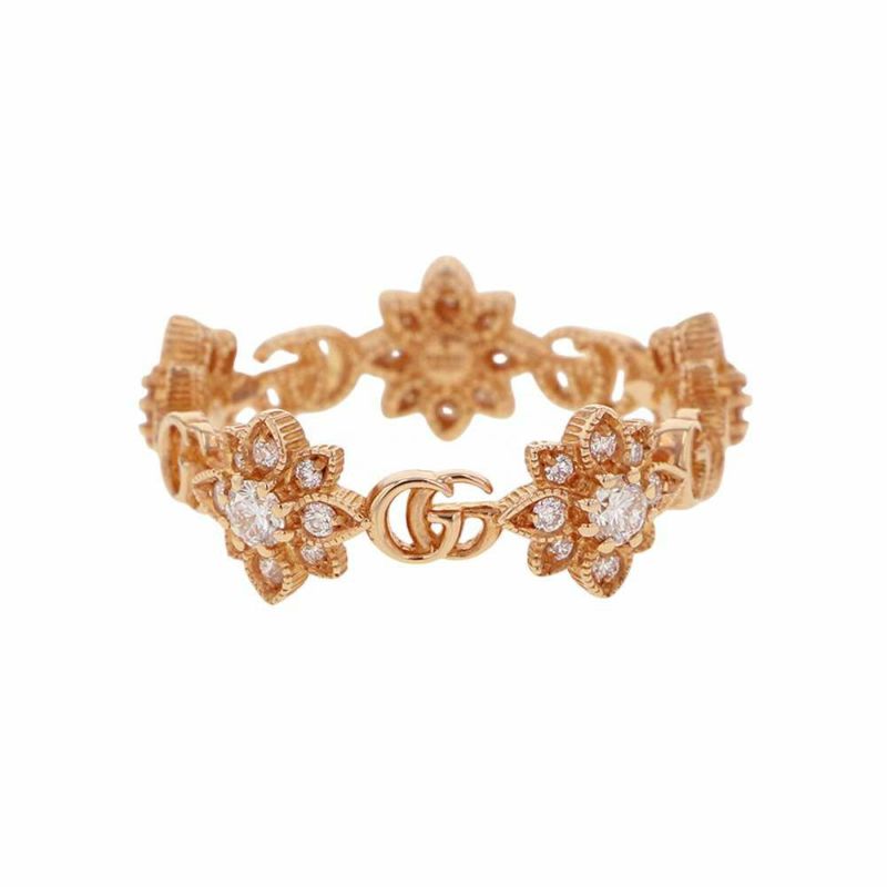 グッチ リング フローラ リング ダイヤモンド K18YGイエローゴールド リングサイズ11 GUCCI ジュエリー