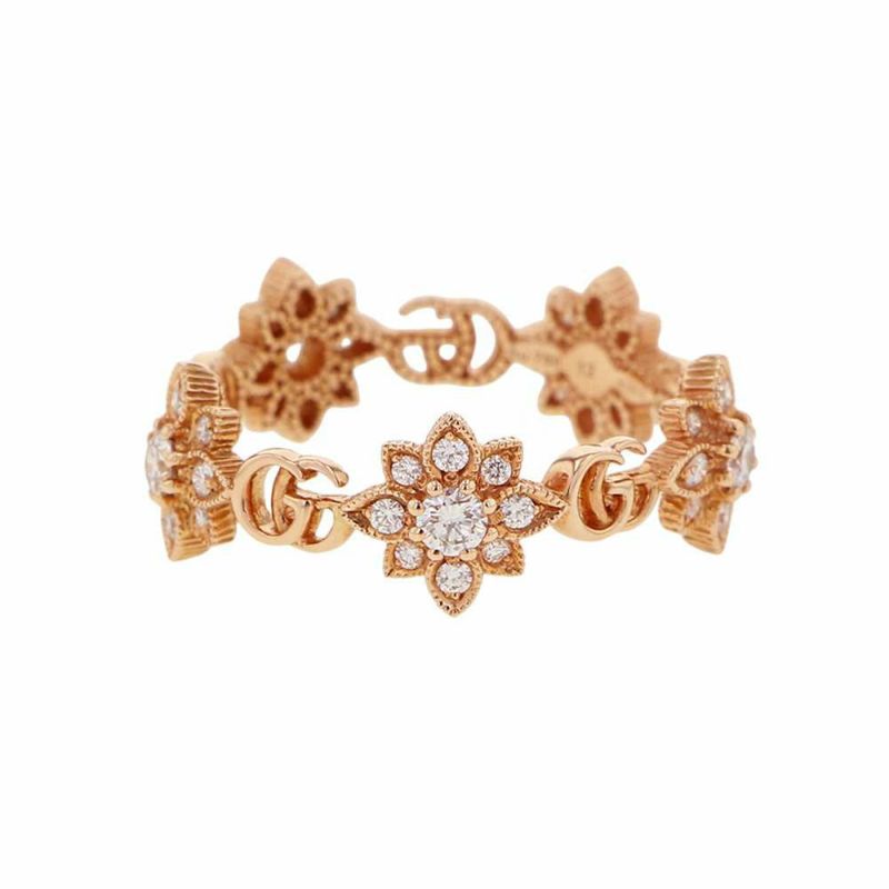 グッチ リング フローラ リング ダイヤモンド K18PGピンクゴールド リングサイズ12 GUCCI ジュエリー